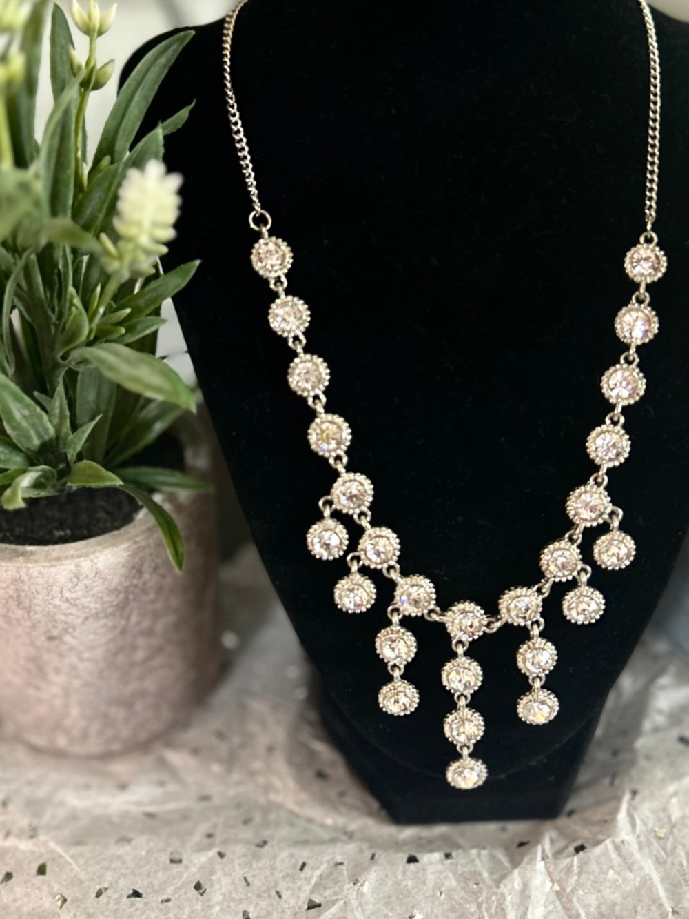 Crystal Drop Necklace - Sparkling Statement Jewelry